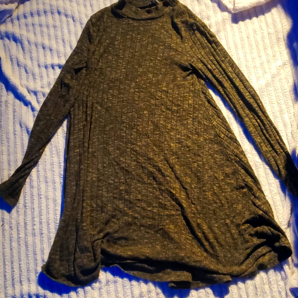 Green Knit Sweater Dress